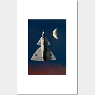 SAAB Viggen and the Moon Posters and Art